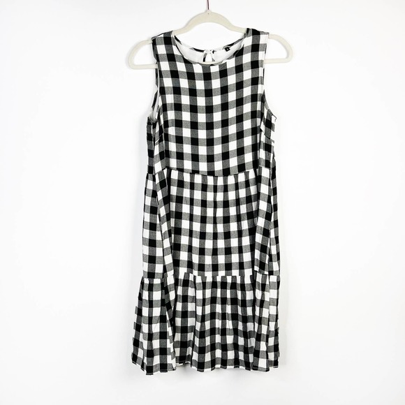 Black and White gingham check plaid cotton dress Size XS/S - Picture 5 of 7